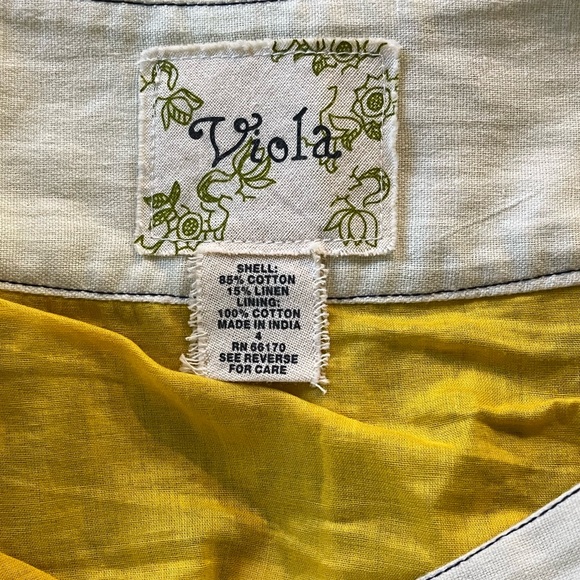 VIOLA Floral Skirt Cotton/Linen Blend Sz 4 - Picture 3 of 5